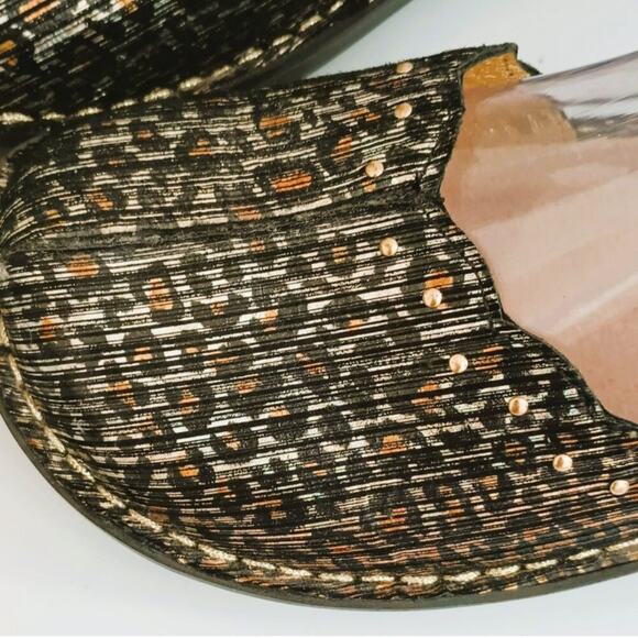 Alegria By PG Lite Tuscany Metallic Leopard Print Stripe Sandals Sz 41W EU/10 US - Picture 11 of 11